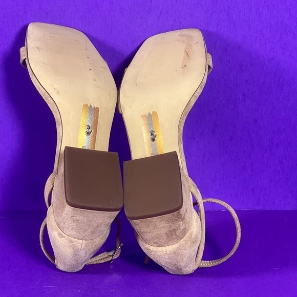 Sam Edelman Women's Tan Suede‎ Wilson Kitten Heel Sandals Shoe Size 5.5 - Picture 6 of 7